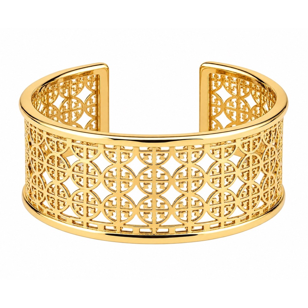 Tory Burch Gold Tone Filigree Cuff Bracelet / NWT / Box & Dustbag Included